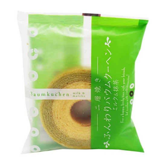 Baumkuchen au lait et matcha