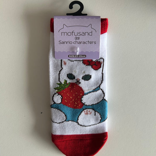 Chaussette Mofusand x Sanrio fraise