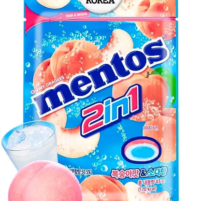 Mentos 2 in 1 - Peche / Soda