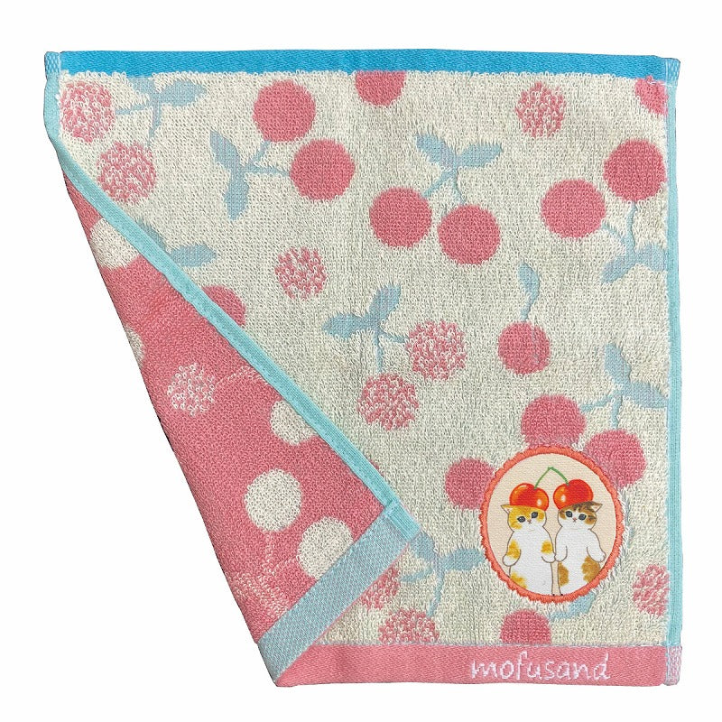 Mini serviette mofusand en coton - Cerise Nyan