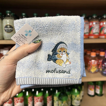 Mini serviette mofusand en coton - Mini shark Nyan