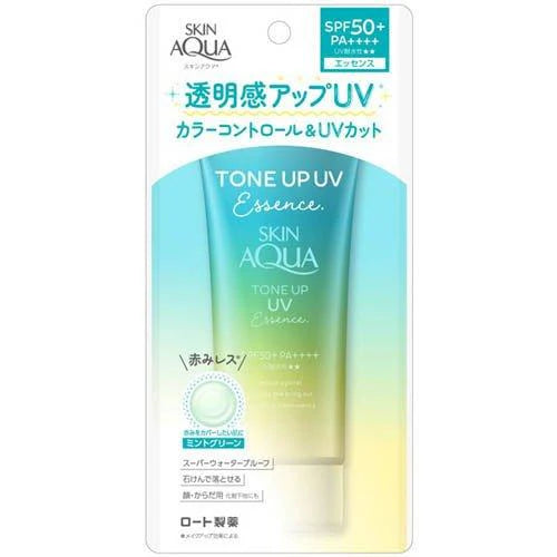 Skin Aqua Rohto Sunscreen Tone Up UV Essence 80g SPF50+/PA++++- Mint Green