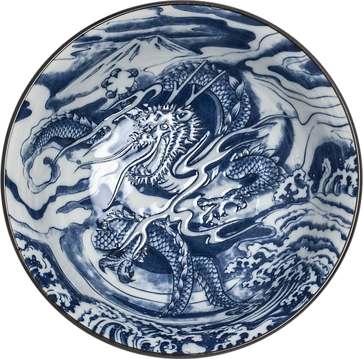 Grand bol à ramen dragon / bleu